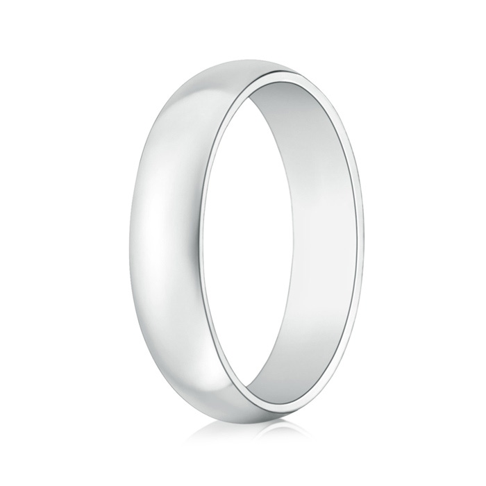 5 105 High Polished Domed Men's Comfort Fit Wedding Band in White Gold