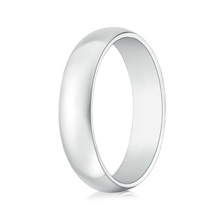 5 105 High Polished Domed Men's Comfort Fit Wedding Band in White Gold