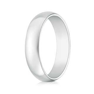 5 70 High Polished Domed Men's Comfort Fit Wedding Band in White Gold