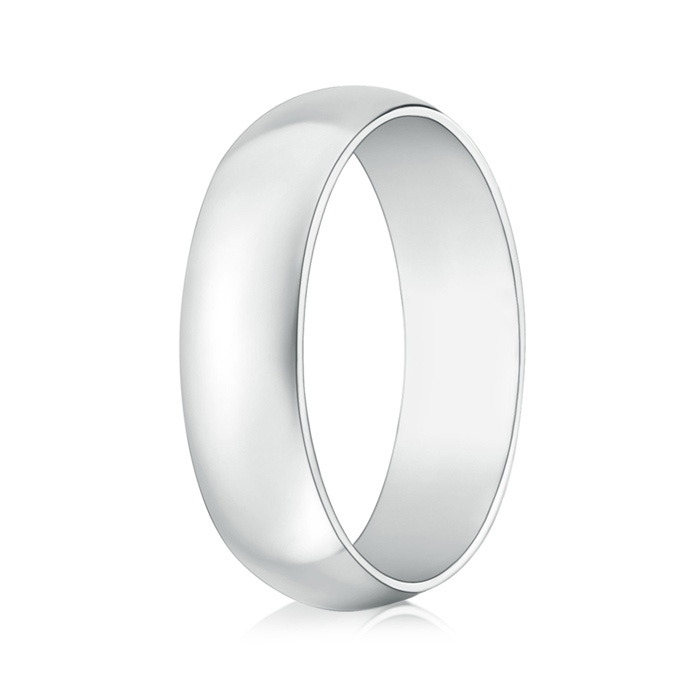 6 100 High Polished Domed Men's Comfort Fit Wedding Band in P950 Platinum 