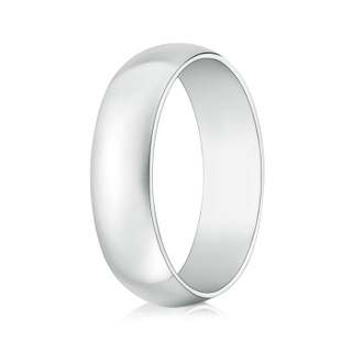 6 100 High Polished Domed Men's Comfort Fit Wedding Band in White Gold