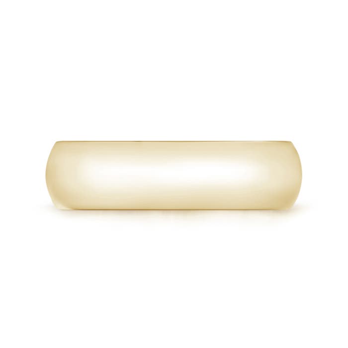 6 100 High Polished Domed Men's Comfort Fit Wedding Band in Yellow Gold