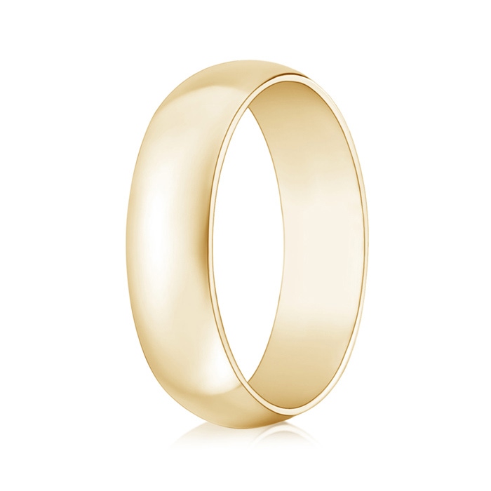 6 105 High Polished Domed Men's Comfort Fit Wedding Band in 10K Yellow Gold