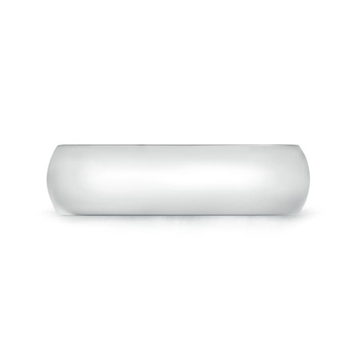 6 110 High Polished Domed Men's Comfort Fit Wedding Band in White Gold