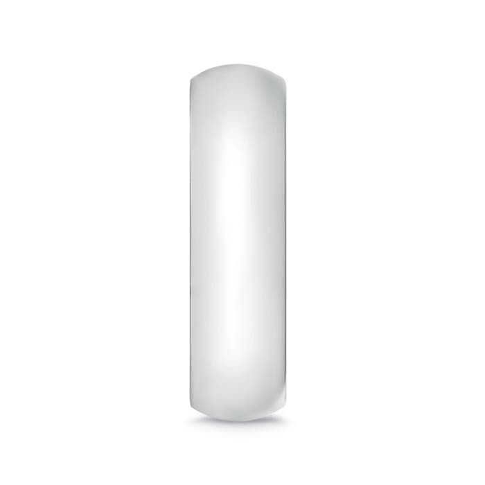 6 130 High Polished Domed Men's Comfort Fit Wedding Band in White Gold - side 2