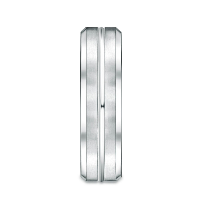 6 100 Satin Finished Polished Grooved Wedding Band For Men in P950 Platinum product image