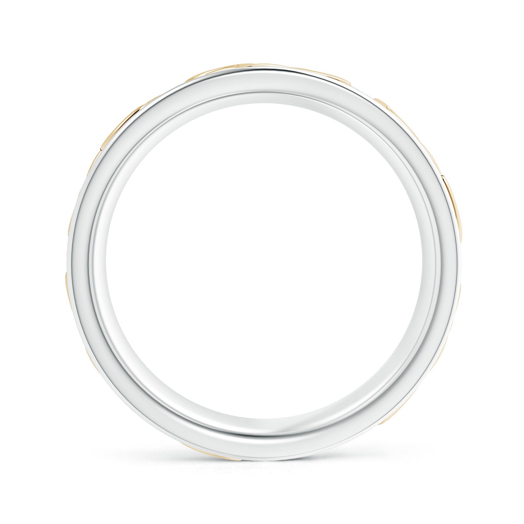 8.5 105 Two Tone Round Edge Comfort-Fit Celtic Knot Wedding Band in 9K White Gold 9K Yellow Gold - side 199