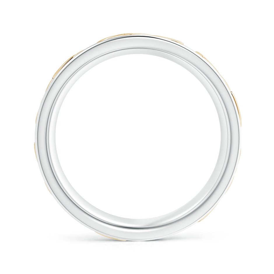 8.5 70 Two Tone Round Edge Comfort-Fit Celtic Knot Wedding Band in White Gold Yellow Gold side 199