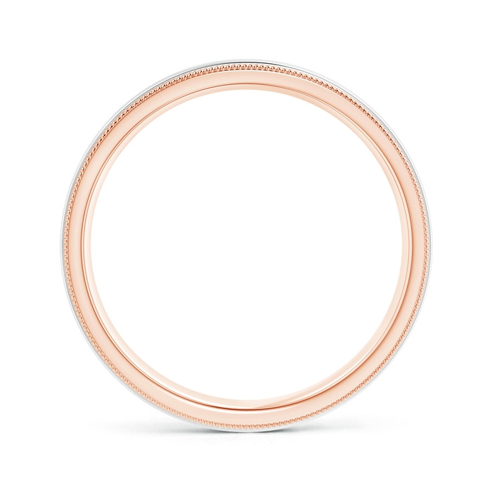 5.5 100 Milgrain-Edged Polished Comfort-Fit Men's Wedding Band in Two Tone in Rose Gold White Gold product image