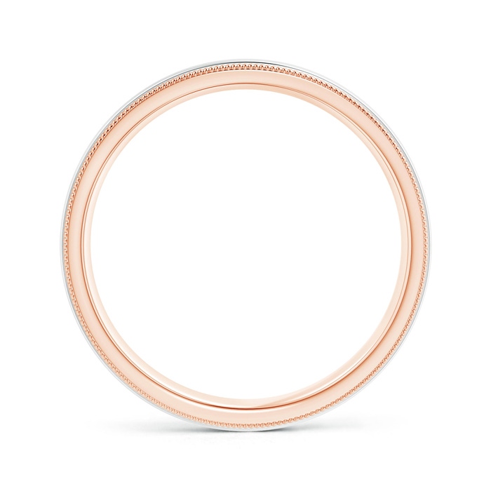 5.5 75 Milgrain-Edged Polished Comfort-Fit Men's Wedding Band in Two Tone in Rose Gold White Gold Product Image