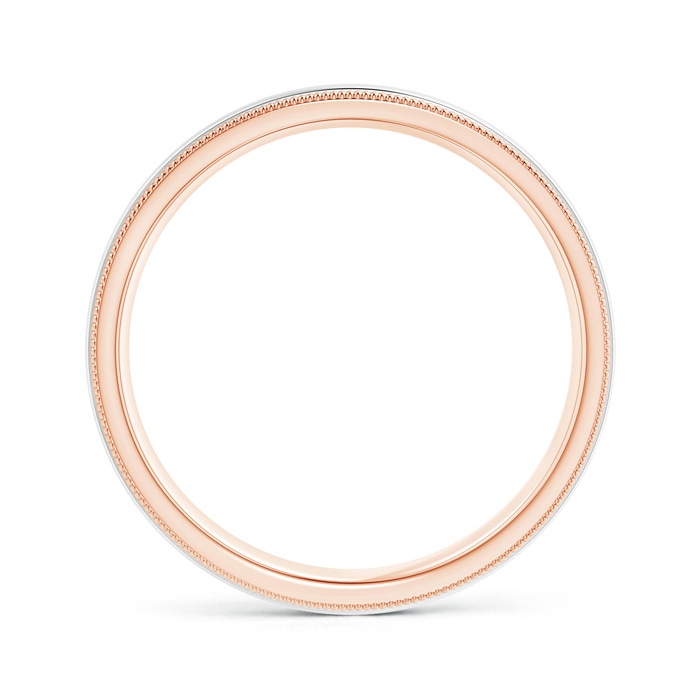 5.5 75 Milgrain-Edged Polished Comfort-Fit Men's Wedding Band in Two Tone in Rose Gold White Gold product image