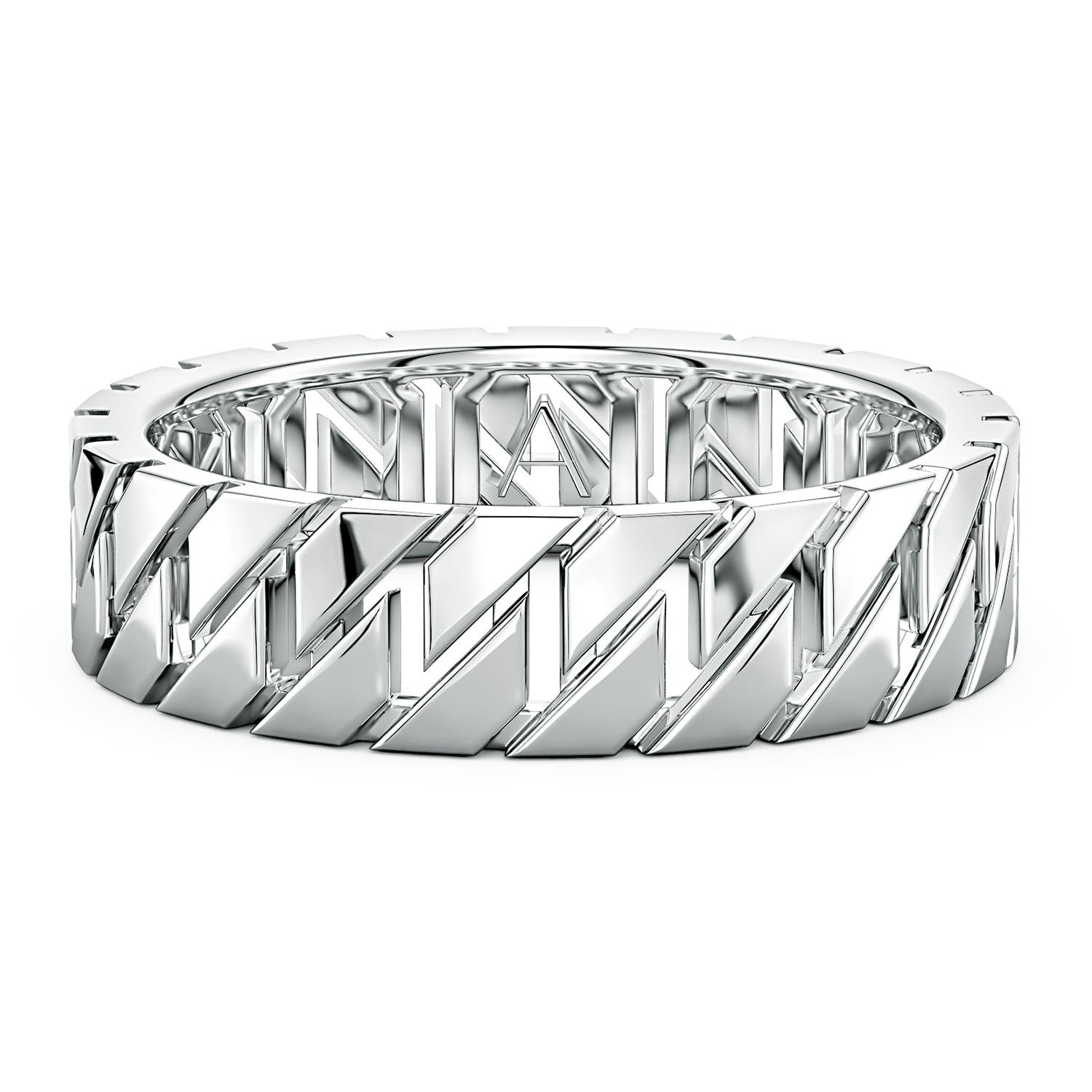 6.1 100 Men's Octagon-Shaped Link Band in 18K White Gold