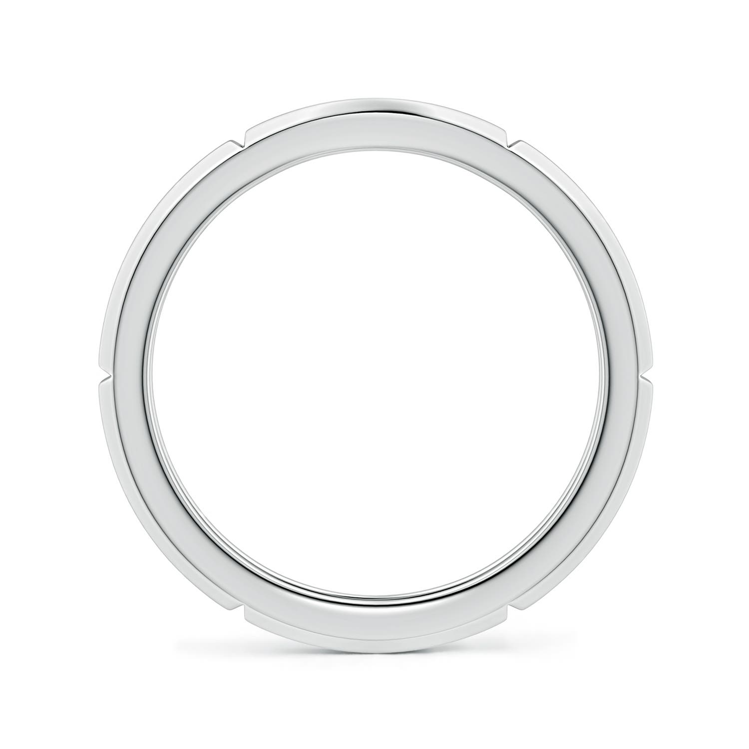 6 Men's Linear Beveled Edge Band in 18K White Gold