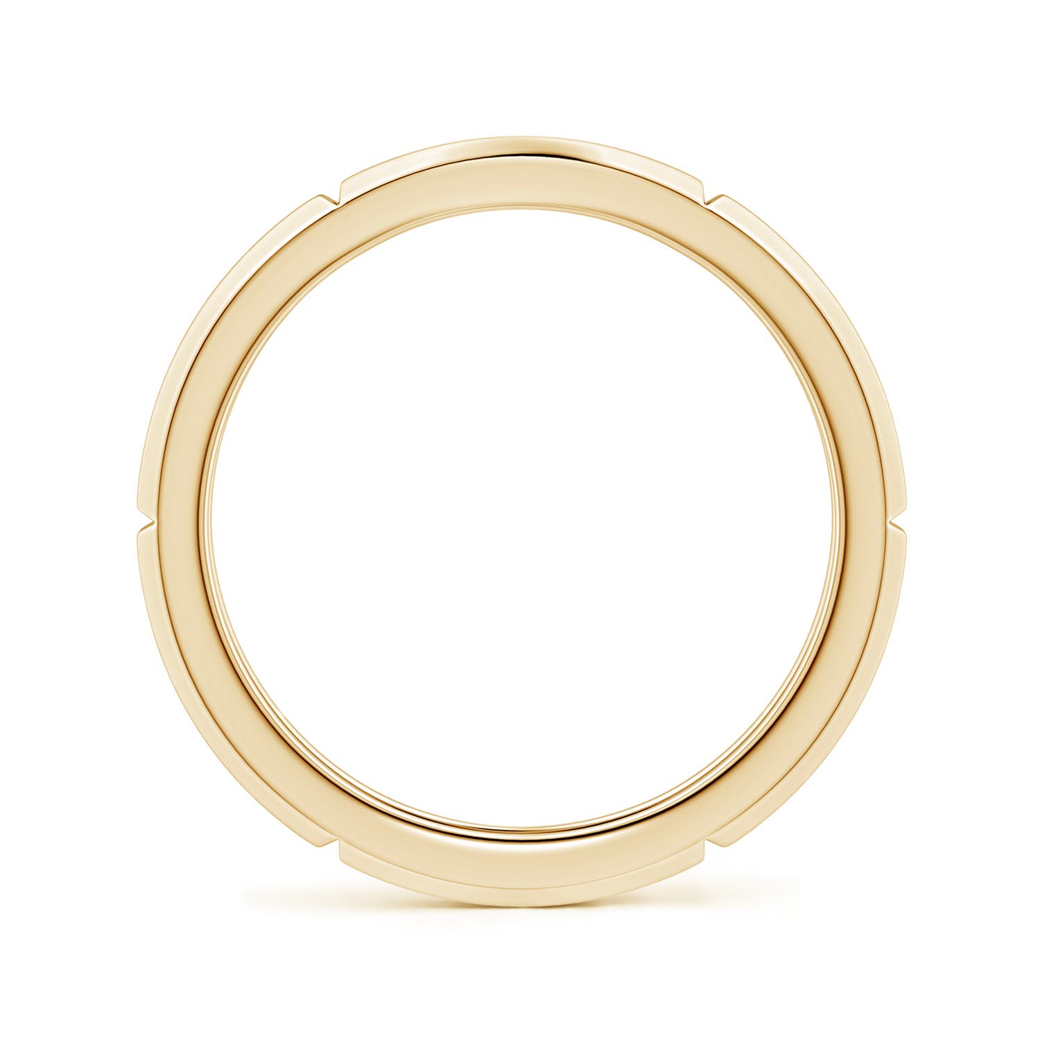 6 Men's Linear Beveled Edge Band in Yellow Gold