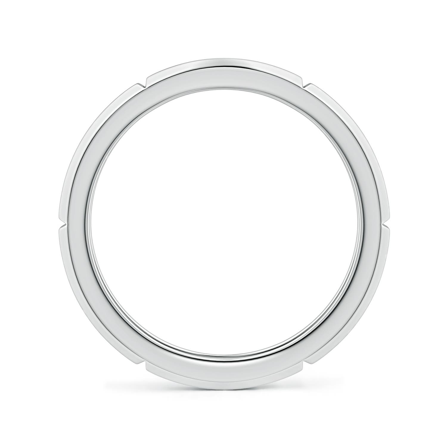 7 Men's Linear Beveled Edge Band in 18K White Gold