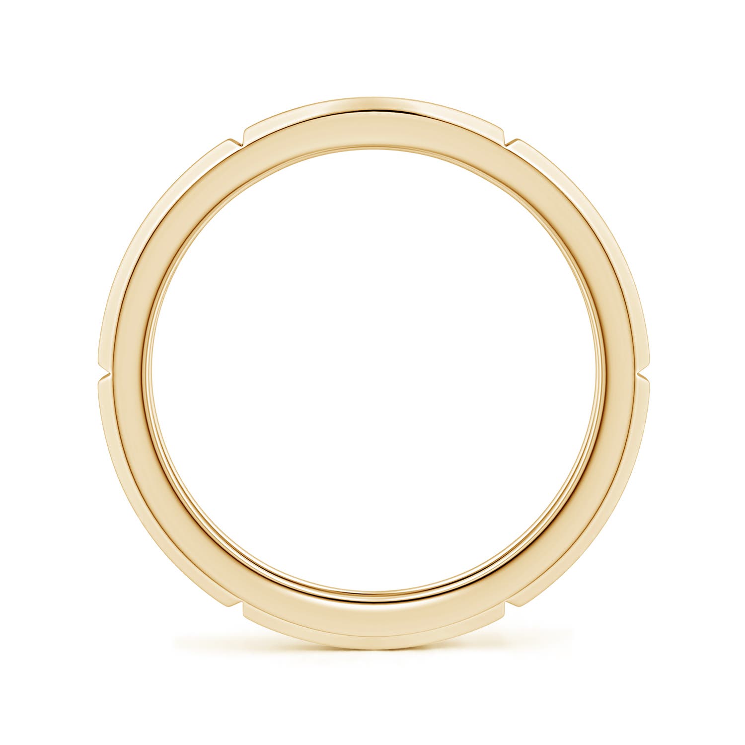7 Men's Linear Beveled Edge Band in Yellow Gold