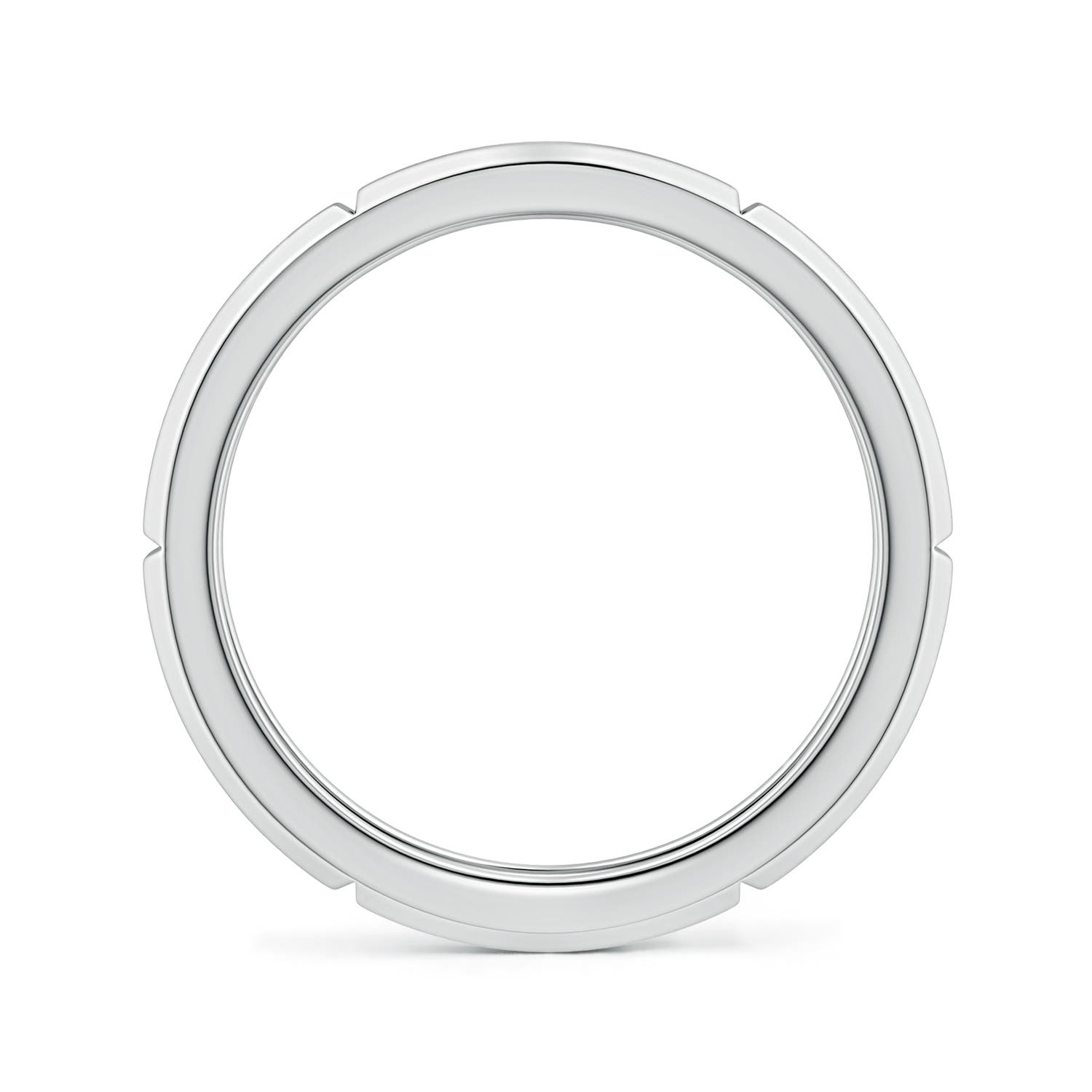 8 Men's Linear Beveled Edge Band in White Gold