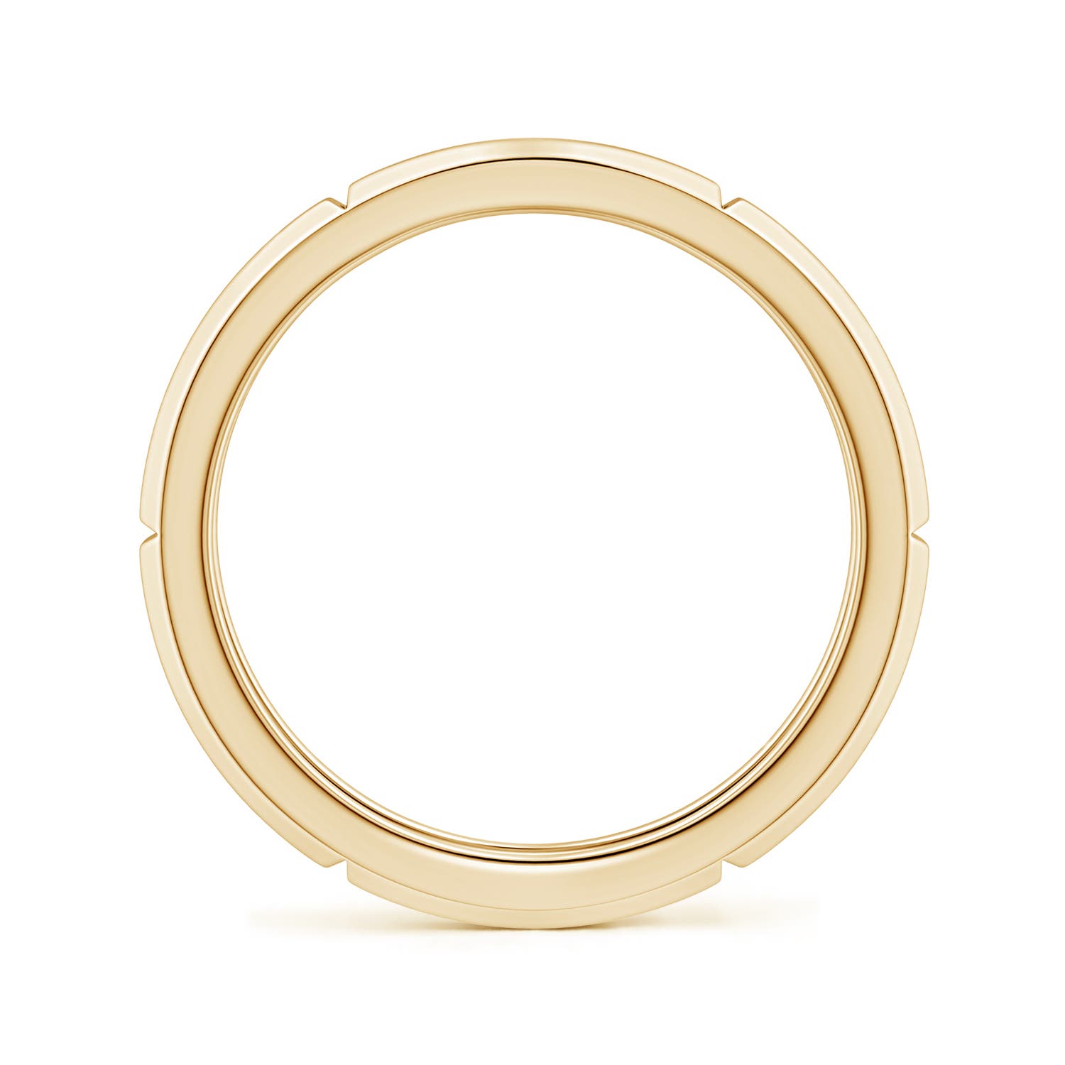 8 Men's Linear Beveled Edge Band in Yellow Gold