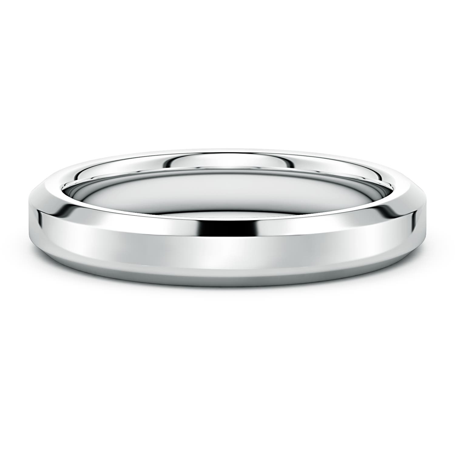 4 Men’s Beveled Edge Band in 18CT White Gold
