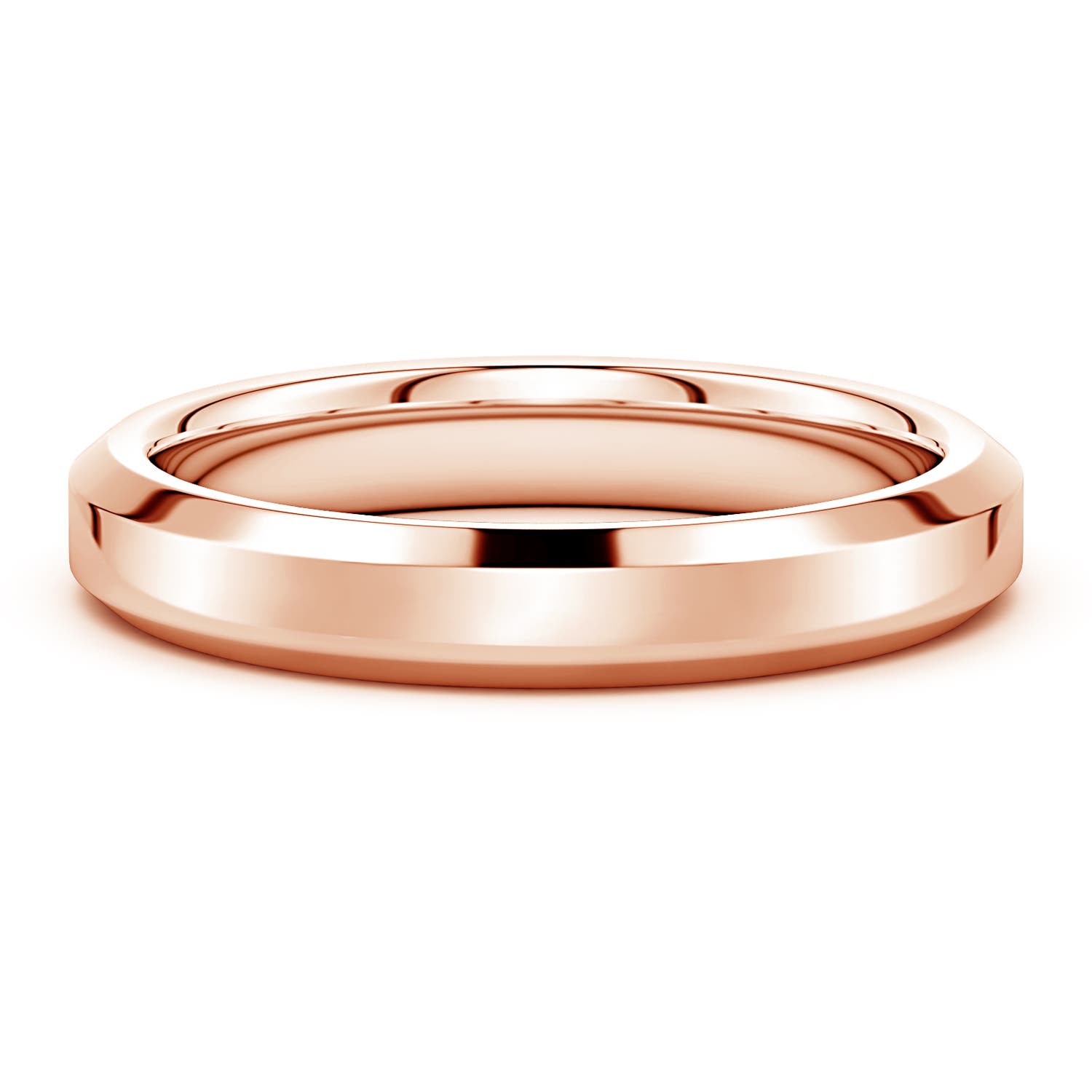 4 Men’s Beveled Edge Band in Rose Gold