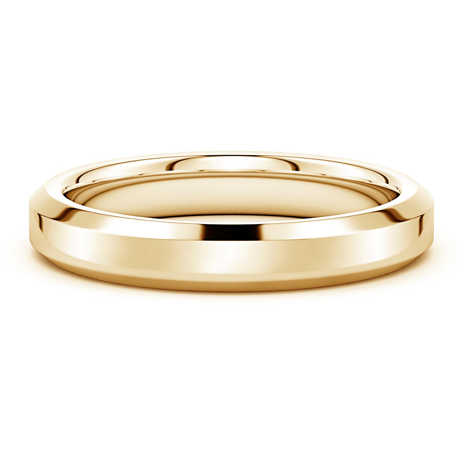 4 Men’s Beveled Edge Band in Yellow Gold