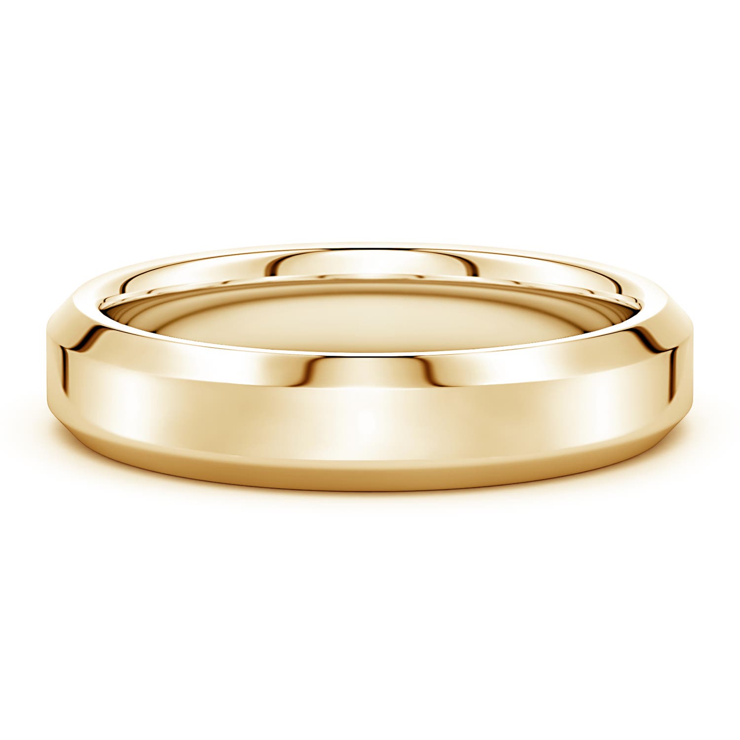 5 Men’s Beveled Edge Band in Yellow Gold
