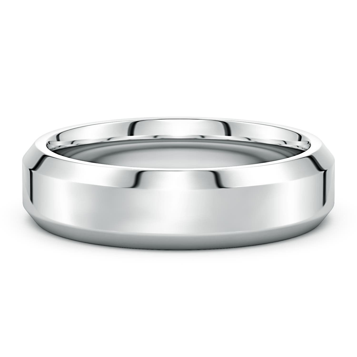6 Men’s Beveled Edge Band in White Gold