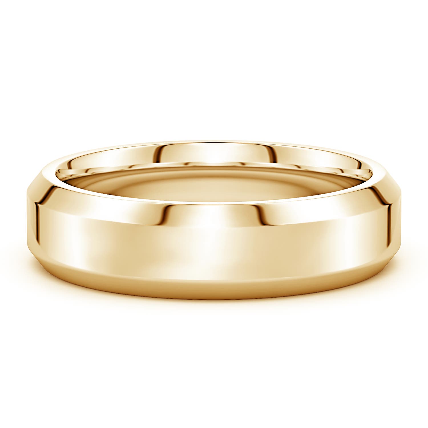 6 Men’s Beveled Edge Band in Yellow Gold