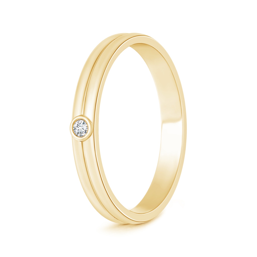 2mm GVS2 Bezel Set Solitaire Diamond Band For Him in 135 Yellow Gold