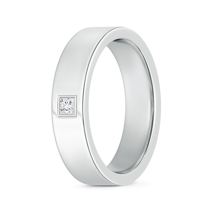 2.5mm GVS2 Gypsy Set Princess-Cut Diamond Men's Wedding Band in 100 White Gold