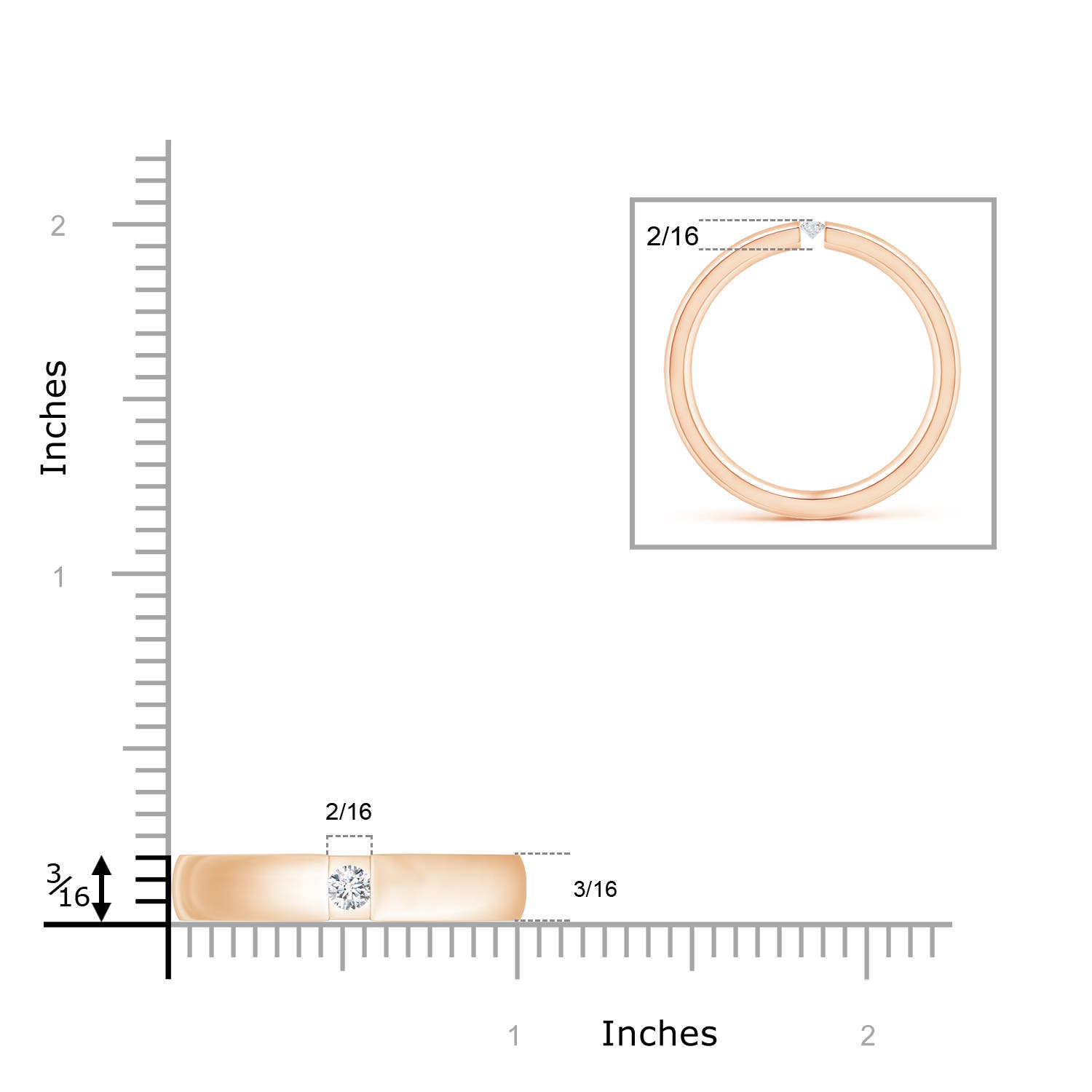 G, VS2 / 0.18 CT / 14 KT Rose Gold