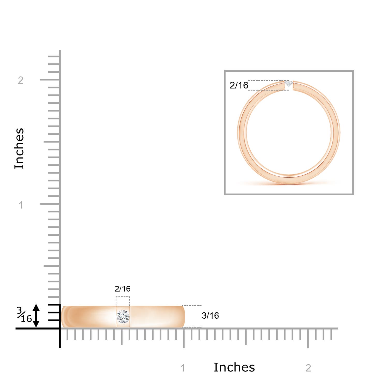 G, VS2 / 0.11 CT / 14 KT Rose Gold