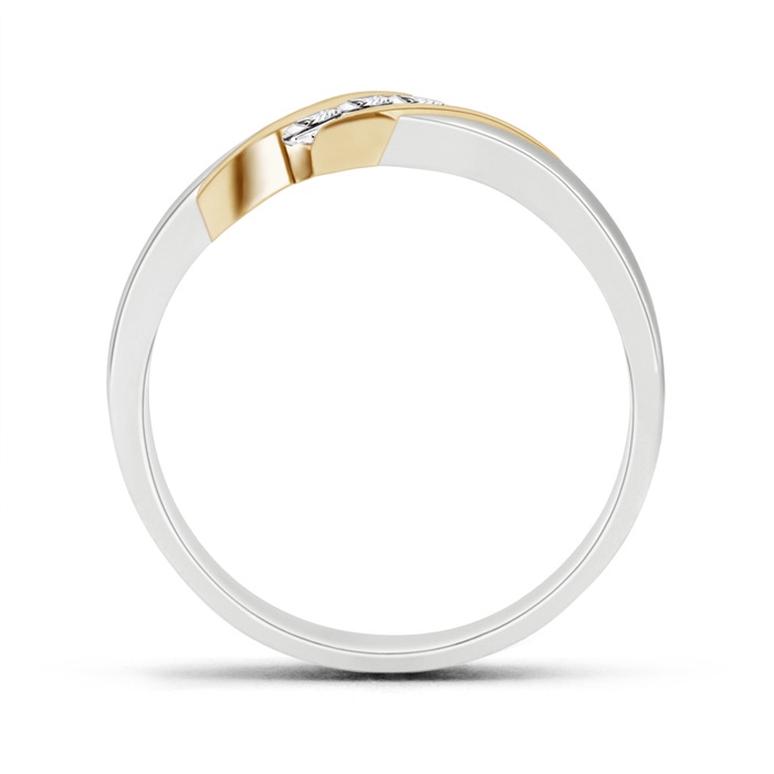 2.5mm HSI2 Two Tone Diagonal Channel Diamond 3 Stone Band for Him in 65 White Gold Yellow Gold - side 199