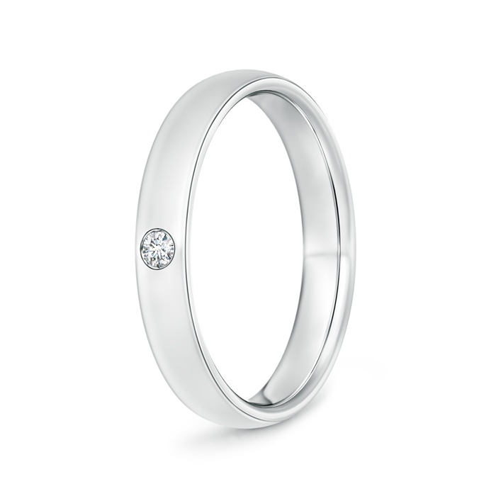 2.5mm GVS2 Gypsy Set Round Diamond Solitaire Wedding Band for Men in 60 White Gold