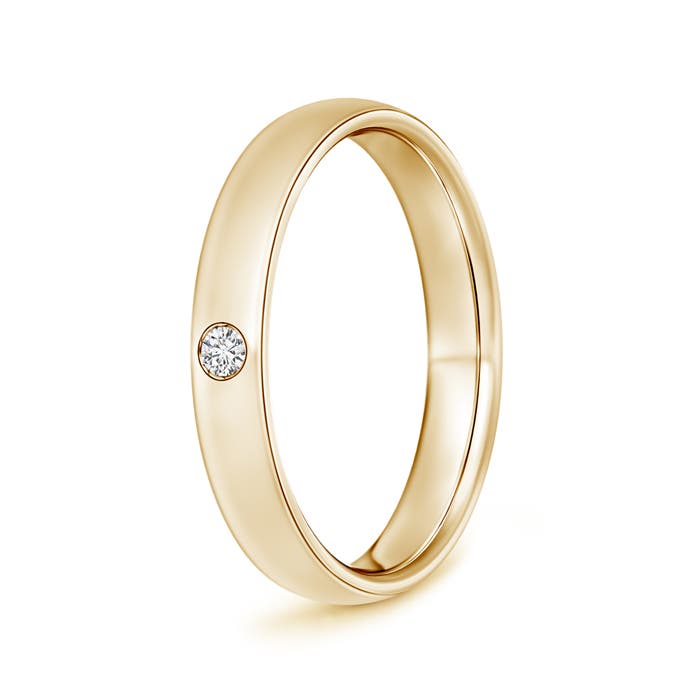 2.5mm HSI2 Gypsy Set Round Diamond Solitaire Wedding Band for Men in 70 Yellow Gold