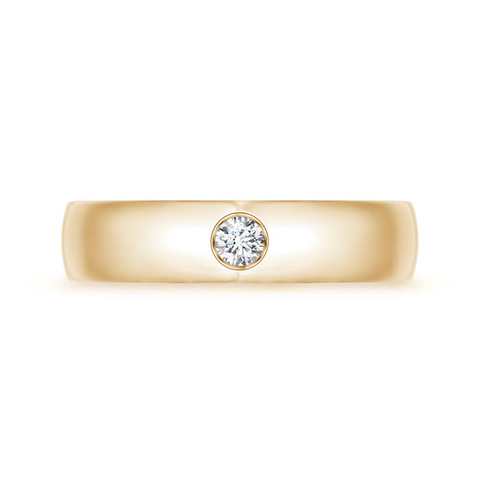 3.5mm GVS2 Gypsy Set Round Diamond Solitaire Wedding Band for Men in 80 Yellow Gold