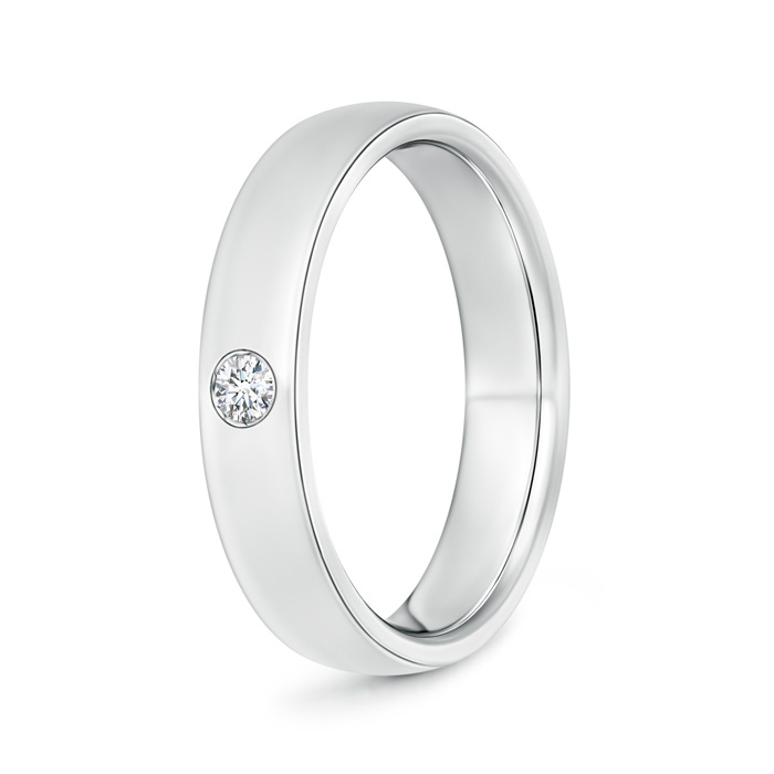 3mm GVS2 Gypsy Set Round Diamond Solitaire Wedding Band for Men in 75 White Gold 