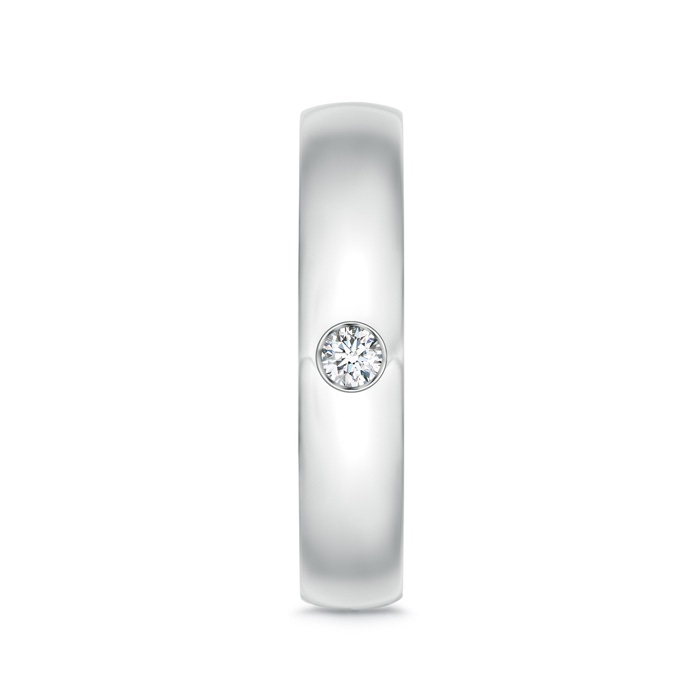 3mm GVS2 Gypsy Set Round Diamond Solitaire Wedding Band for Men in 75 White Gold side-2