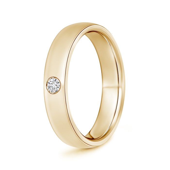 3mm HSI2 Gypsy Set Round Diamond Solitaire Wedding Band for Men in 130 Yellow Gold