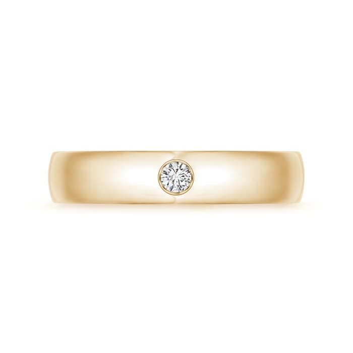 3mm HSI2 Gypsy Set Round Diamond Solitaire Wedding Band for Men in 130 Yellow Gold - side 1