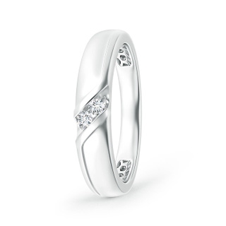 2.3mm GVS2 Slanted Channel-Set Diamond Two Stone Wedding Band in P950 Platinum