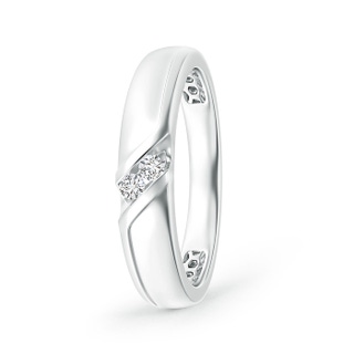 2.3mm HSI2 Slanted Channel-Set Diamond Two Stone Wedding Band in White Gold