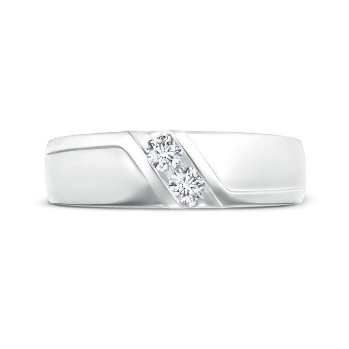 3.2mm GVS2 Slanted Channel-Set Diamond Two Stone Wedding Band in White Gold side-2