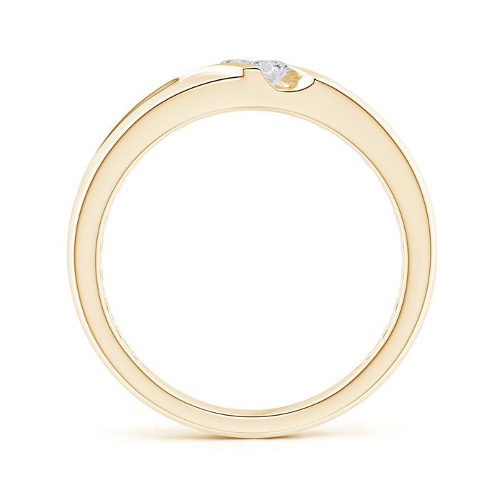 3.2mm HSI2 Slanted Channel-Set Diamond Two Stone Wedding Band in Yellow Gold side-1