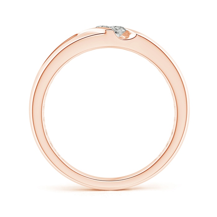3.2mm KI3 Slanted Channel-Set Diamond Two Stone Wedding Band in Rose Gold side-1