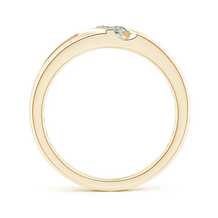 3.2mm KI3 Slanted Channel-Set Diamond Two Stone Wedding Band in Yellow Gold side-1
