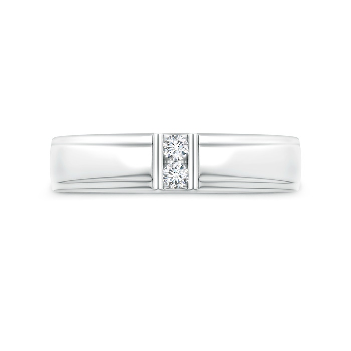 2.3mm GVS2 Channel Grooved Diamond Two Stone Wedding Band in P950 Platinum side-2