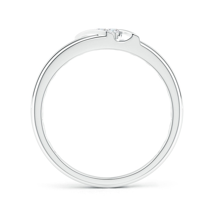 2.3mm GVS2 Diagonal Two Stone Diamond Wedding Band with Ridged-Edge in White Gold side-1