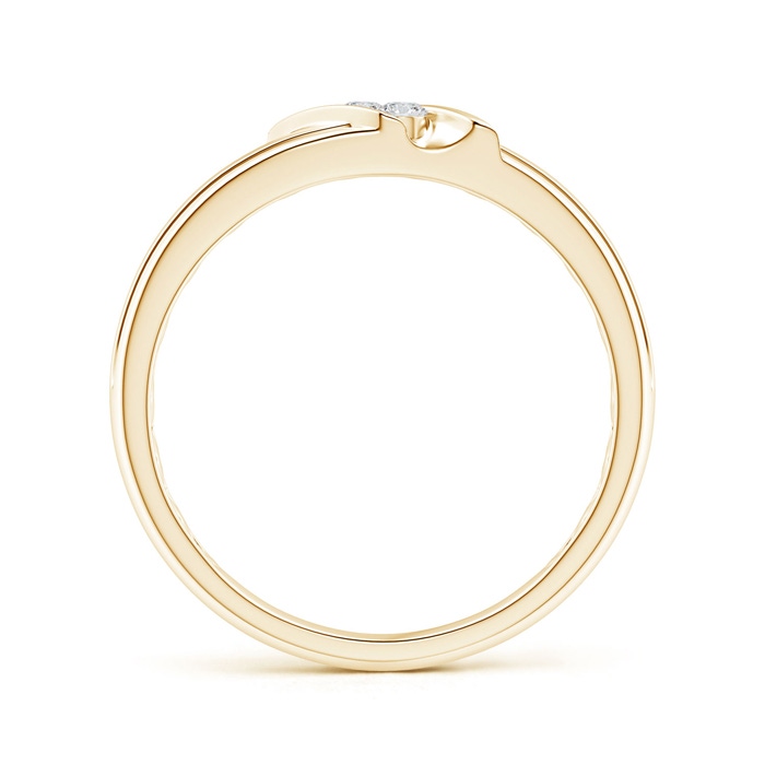 2.3mm HSI2 Diagonal Two Stone Diamond Wedding Band with Ridged-Edge in Yellow Gold side-1