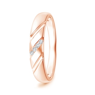 1.45mm GVS2 Triple-Ribbed Channel Set Diamond Men's Wedding Band in 9K Rose Gold